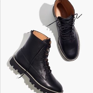 Madewell The Citywalk Lugsole Lace-Up Boot in Leather